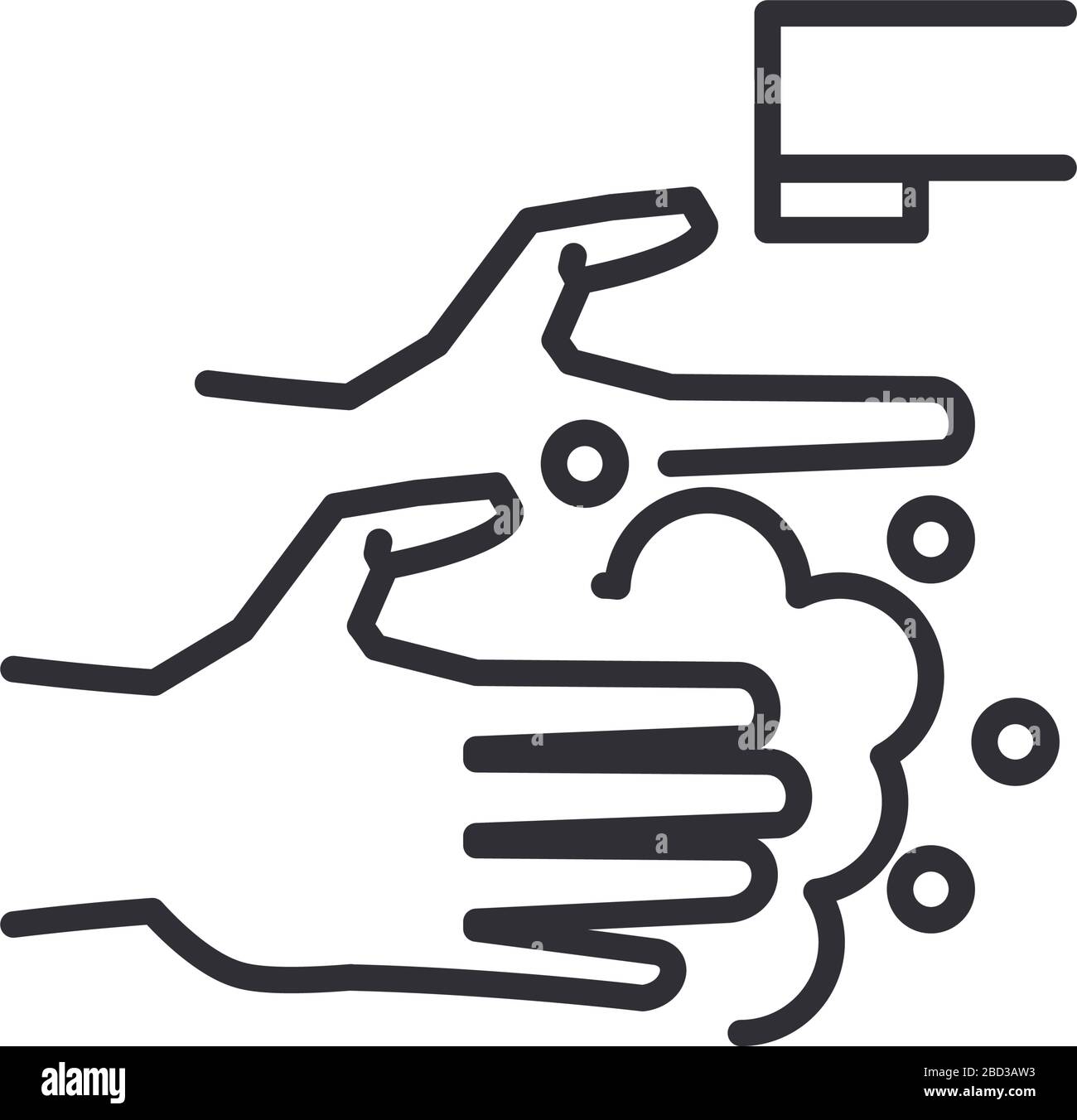 Hands Washing Line Style Icon Stock Vector Image Art Alamy