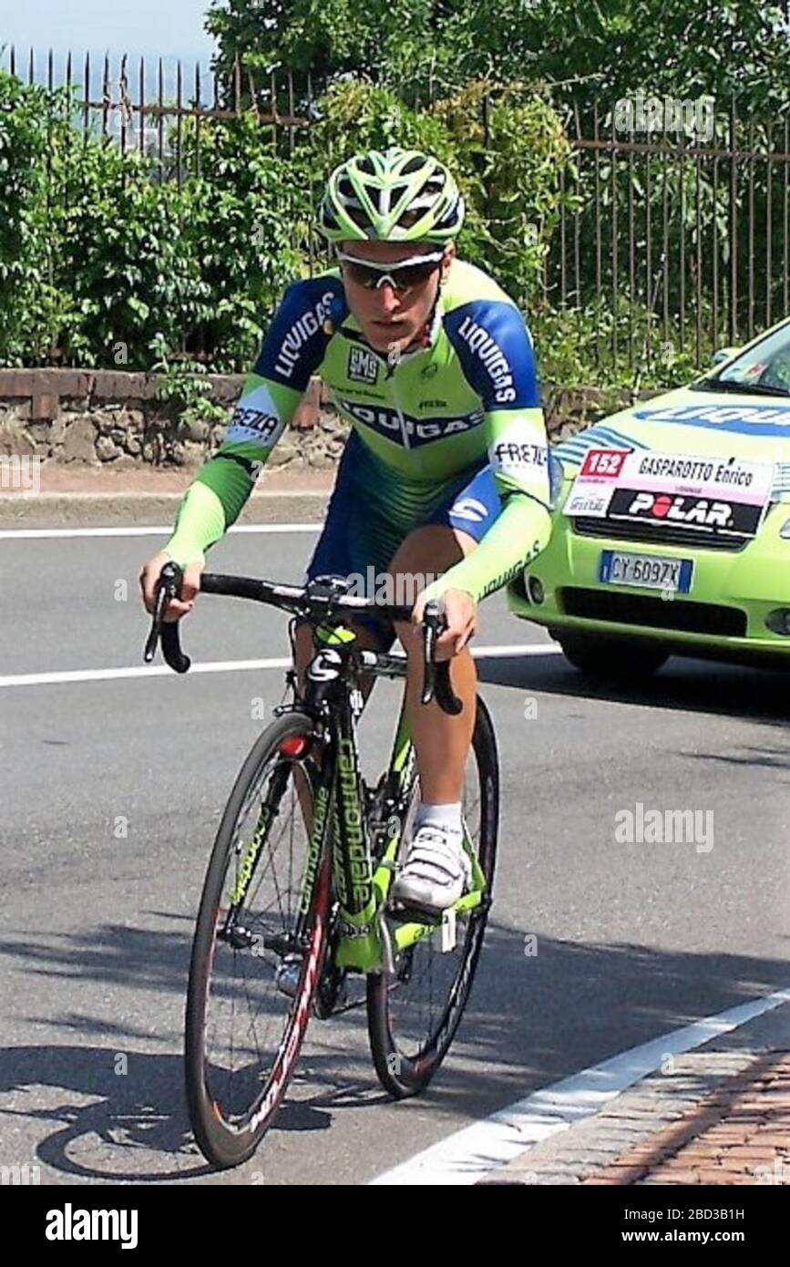 Enrico Gasparotto of Liquigas during the Tour D'italie, Biella - Santuario Di Oropa (Mountain TT)12.6 km on May 25, 2007 in Biella, Italie - Photo Laurent Lairys / DPPI Stock Photo