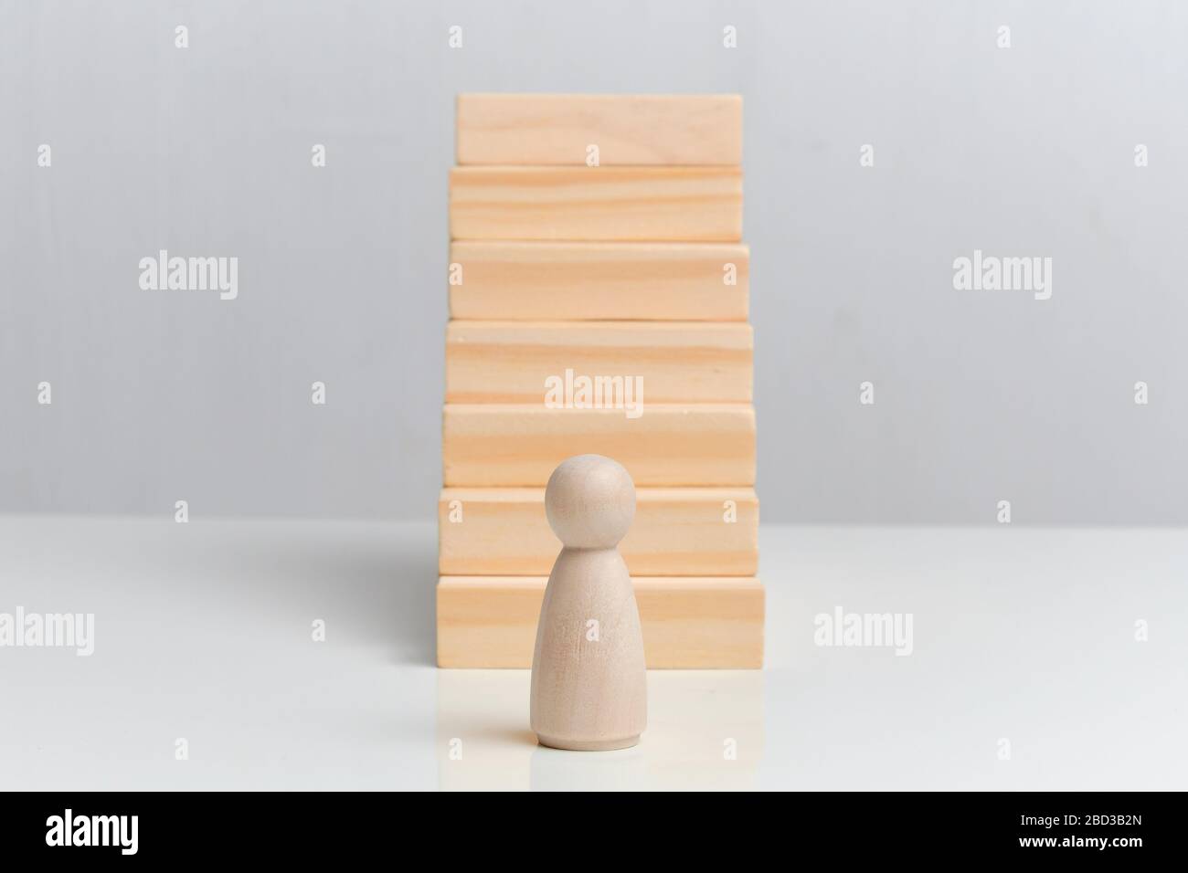 The concept of career development in corporations in business. Wooden