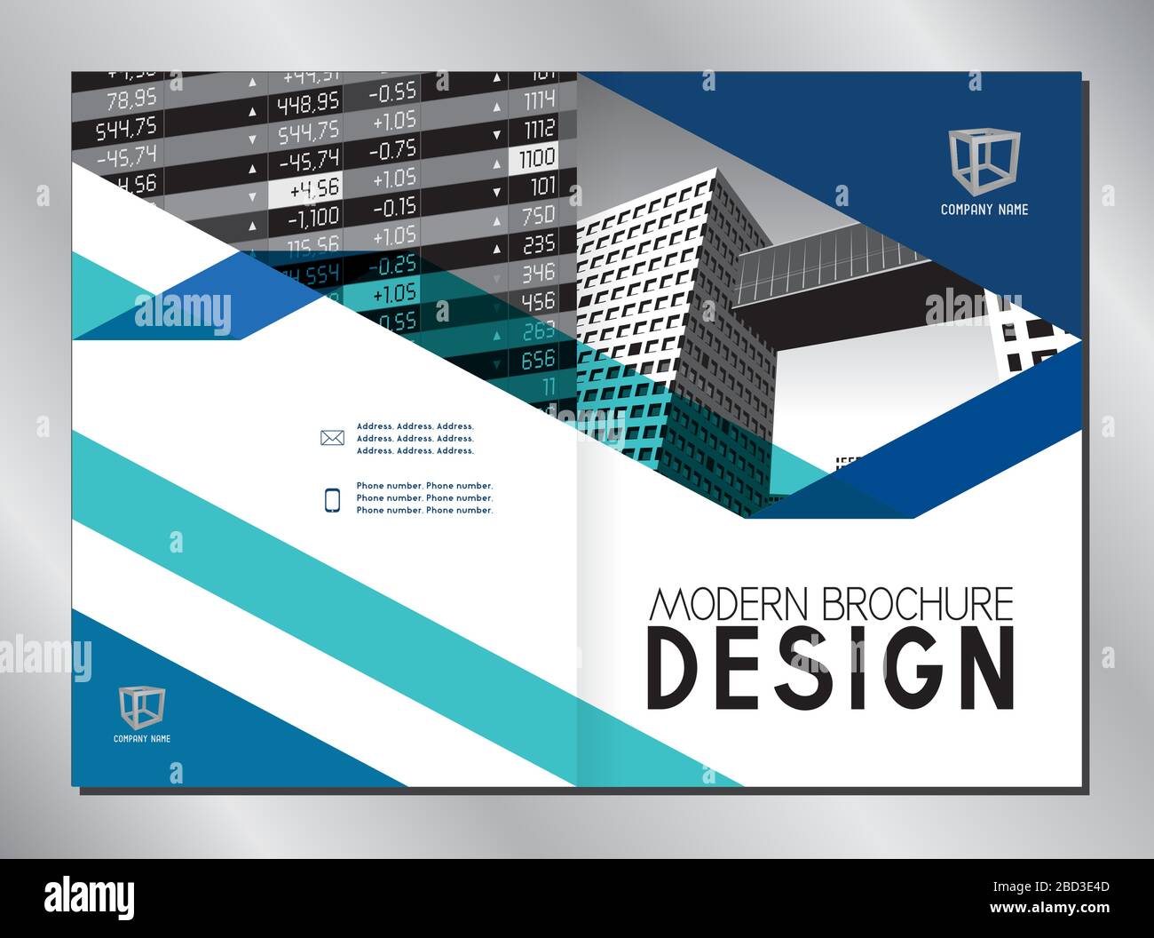 Business brochure/ flyer template (A4 format - 2 x 210x297 mm - front and back side) - modern architecture/ defocused background - red graphics Stock Vector Image & Alamy