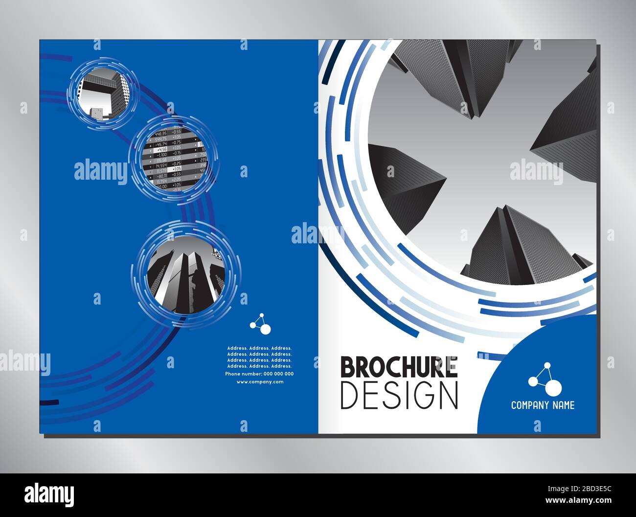 Business brochure cover template (A3 to A4 format 420x297 mm front