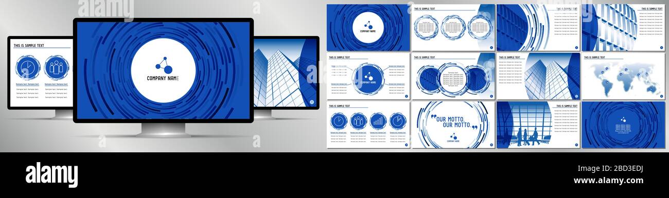Modern blue business vector presentation template - EPS10 - hd format ...