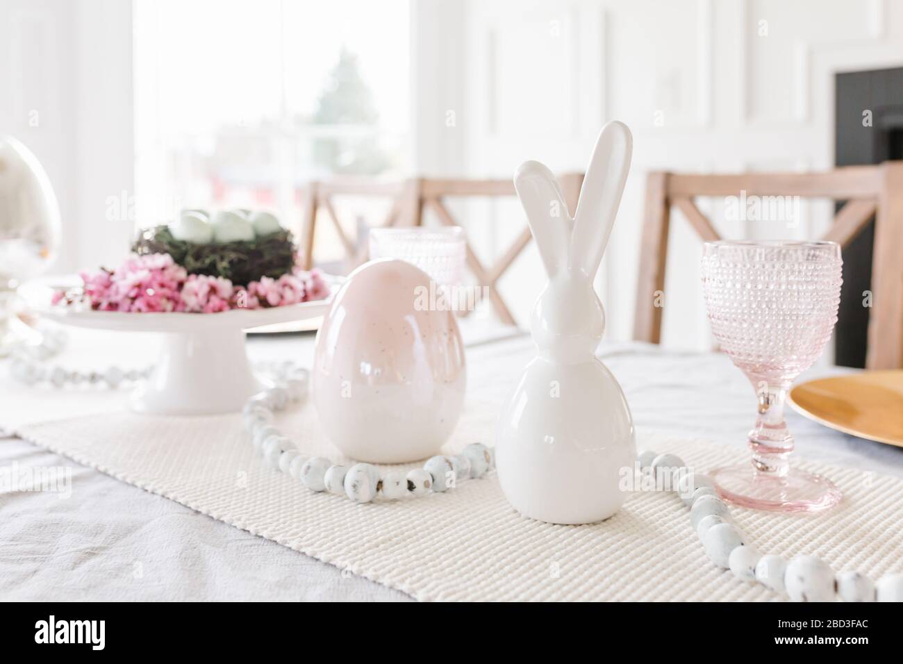 close up of easter tablescape Stock Photo