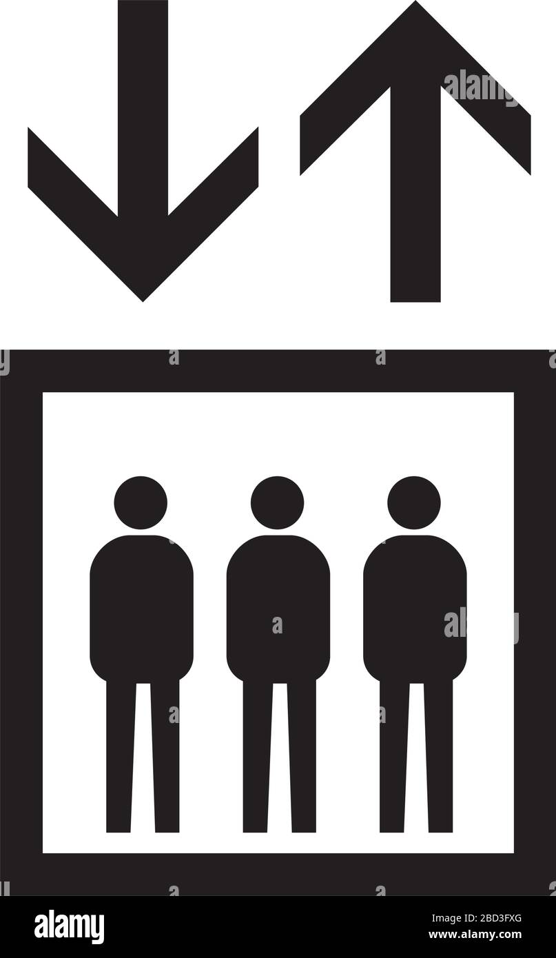 elevator,lift icon / public information symbol Stock Vector