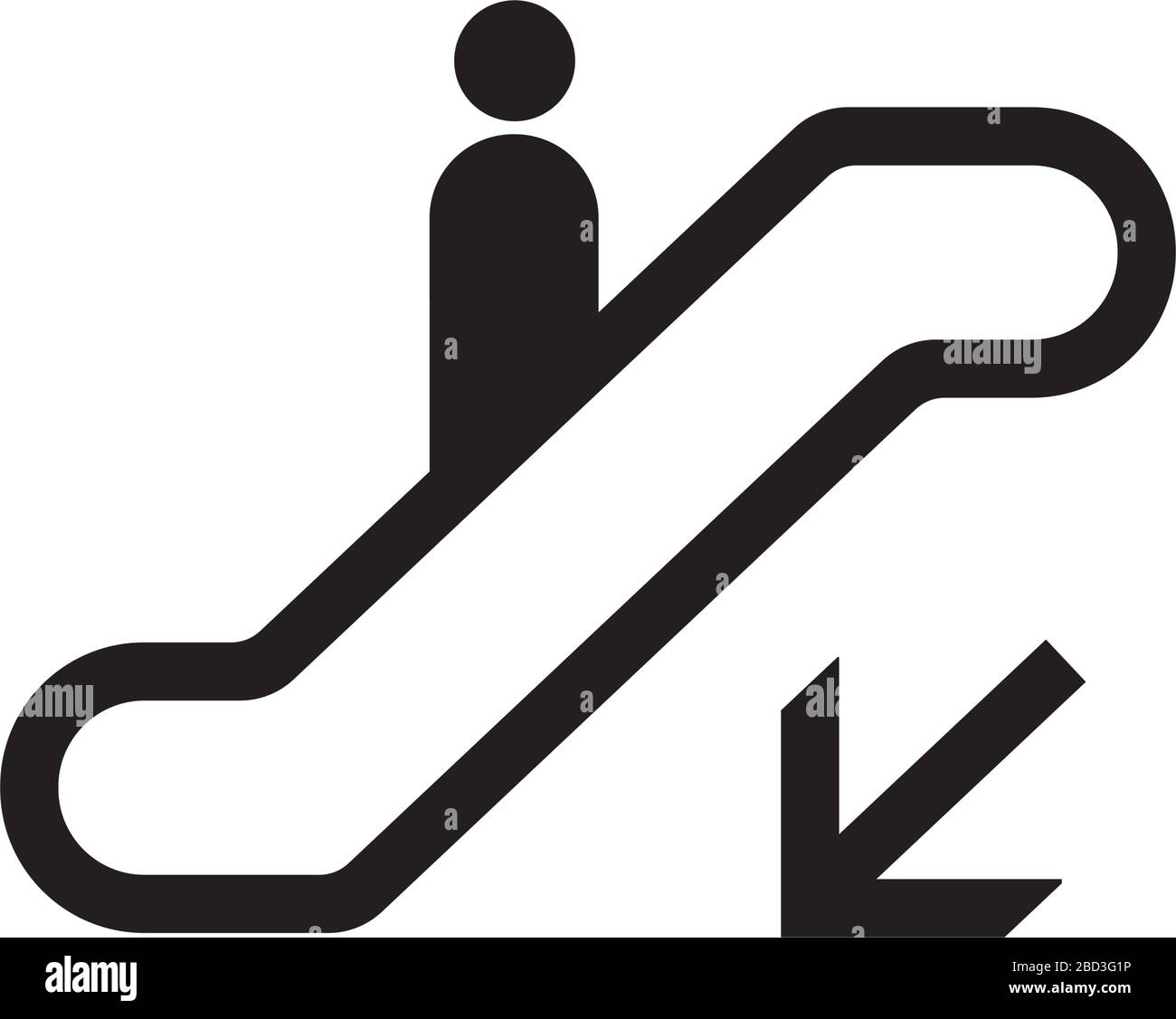 escalator (downstairs) icon / public information symbol Stock Vector