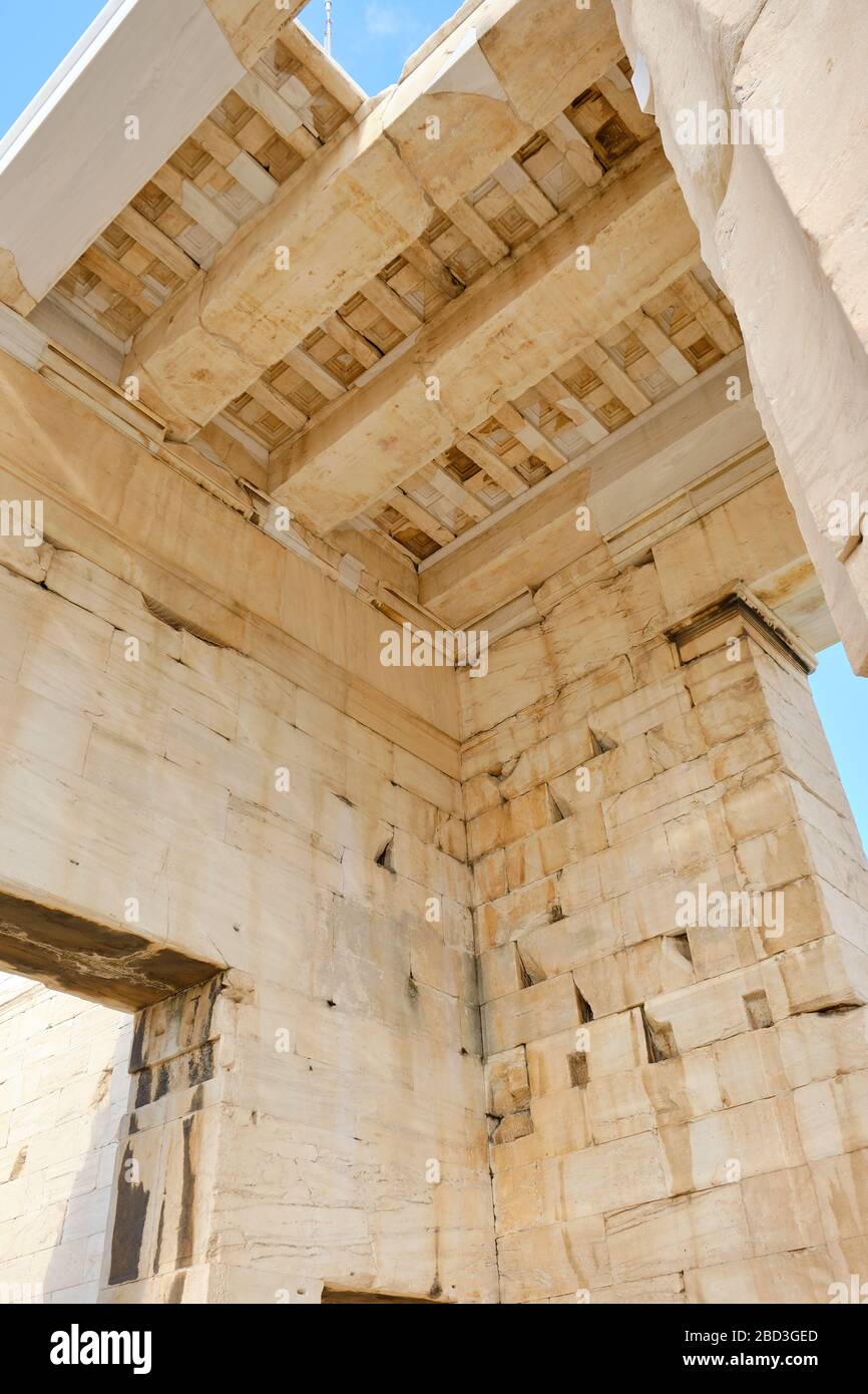 Propylaea. The imposing entrance to the Acropolis. Stock Photo