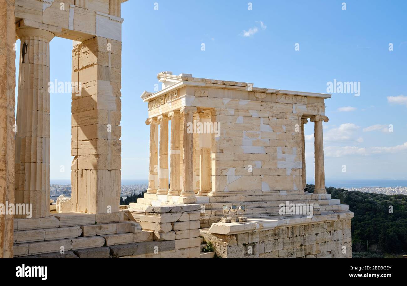 Propylaea. The imposing entrance to the Acropolis. Stock Photo