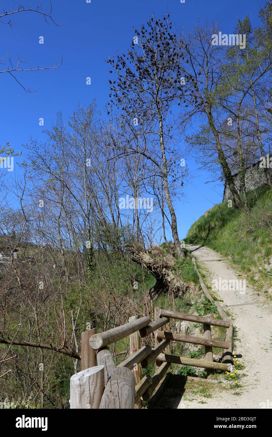 Sentier de randonnée. Alpes françaises. Saint-Gervais-les-Bains. Haute-Savoie. France. Stock Photo
