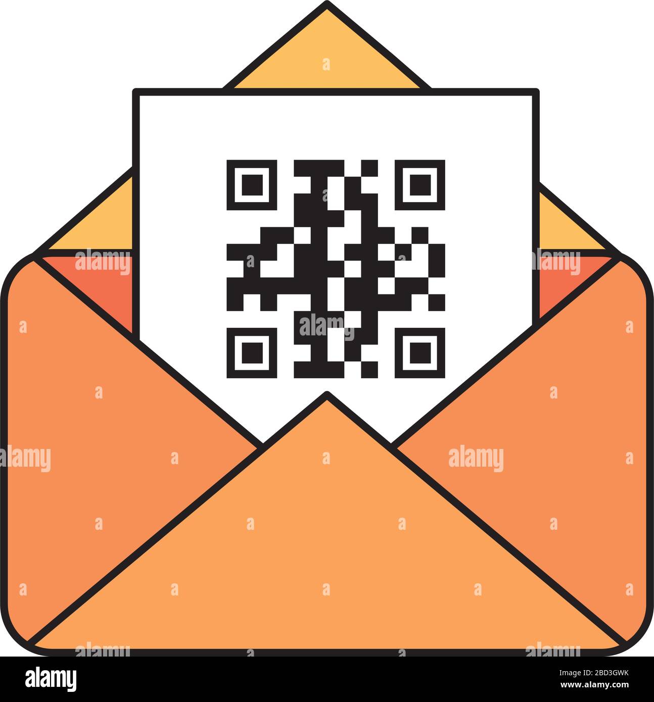 qr code inside envelope vector design Stock Vector Image & Art - Alamy