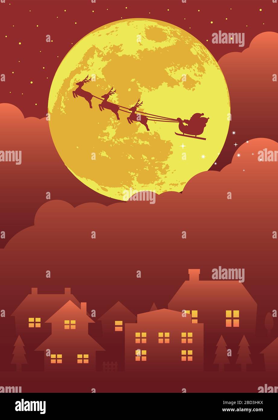 Merry christmas greeting card vector illustration Stock Vector Image ...