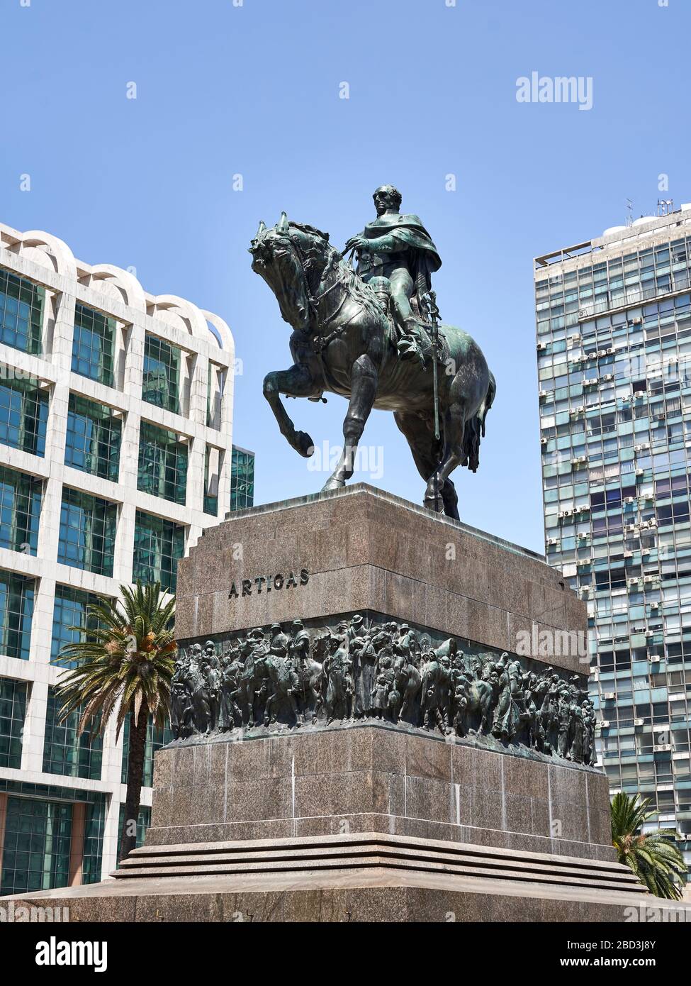 Statue of General Artigas in central Montevideo, Uruguay. Stock Photo