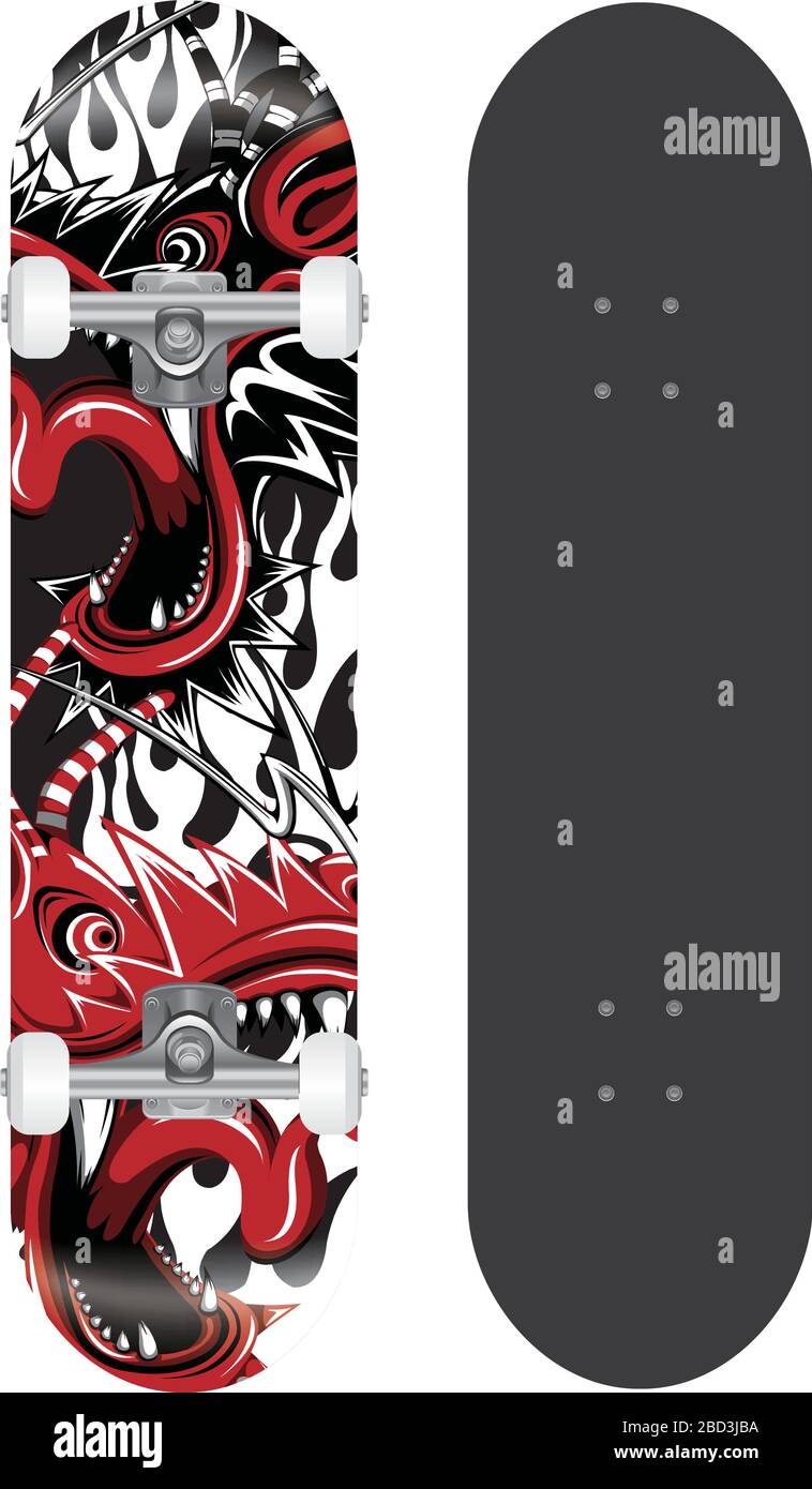 skateboard vector template illustration (with backside design Stock Vector  Image & Art - Alamy