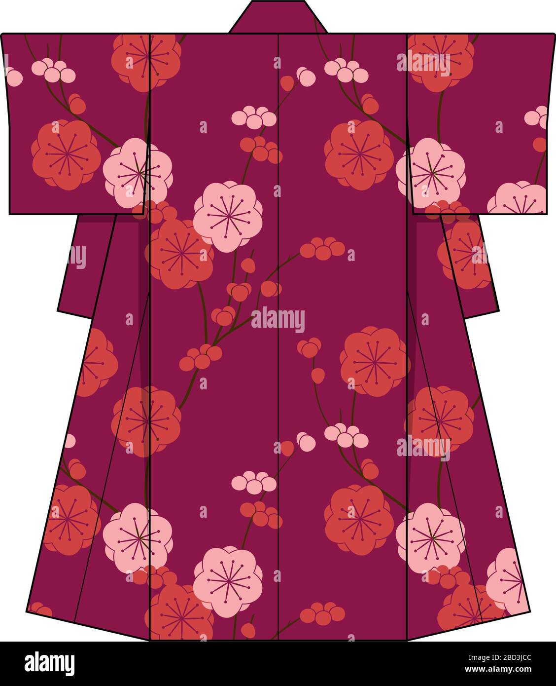 Japanese kimono template illustration Stock Vector Image & Art - Alamy