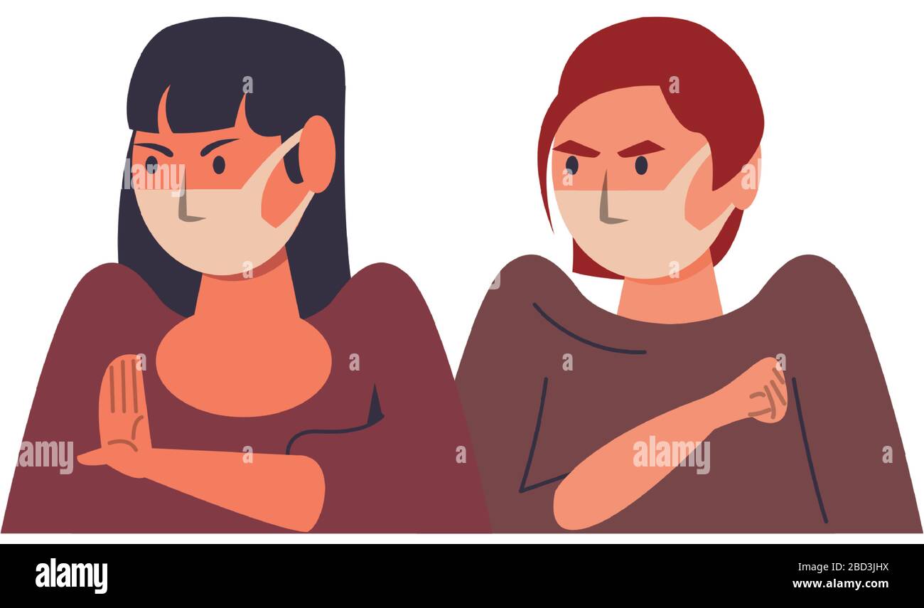 girls using face masks characters Stock Vector Image & Art Alamy