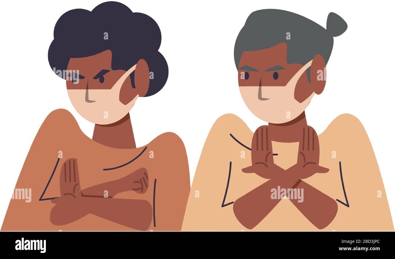 afro girls using face masks characters Stock Vector Image & Art - Alamy