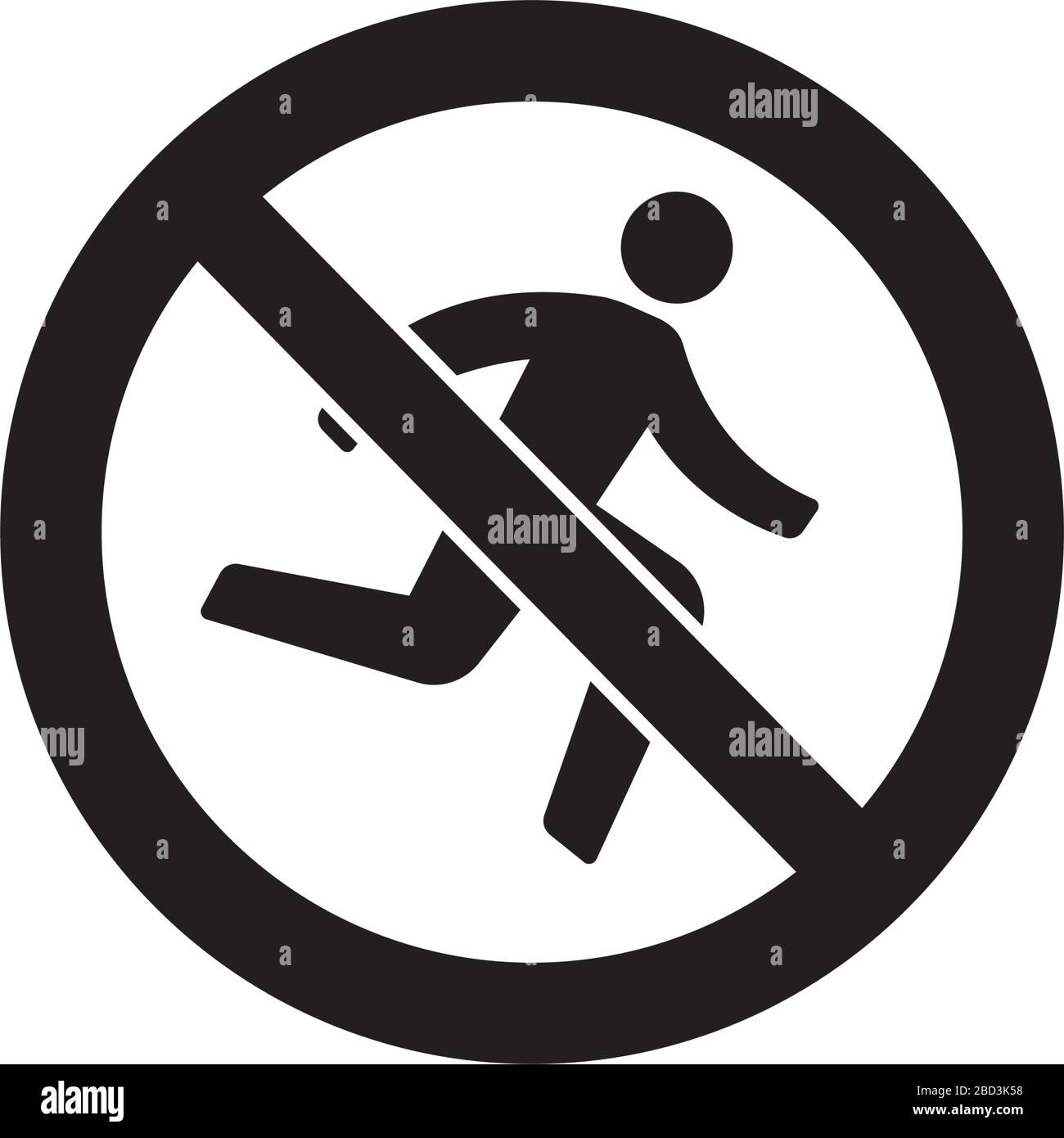 Prohibition sign (pictogram) / Do not rush Stock Vector