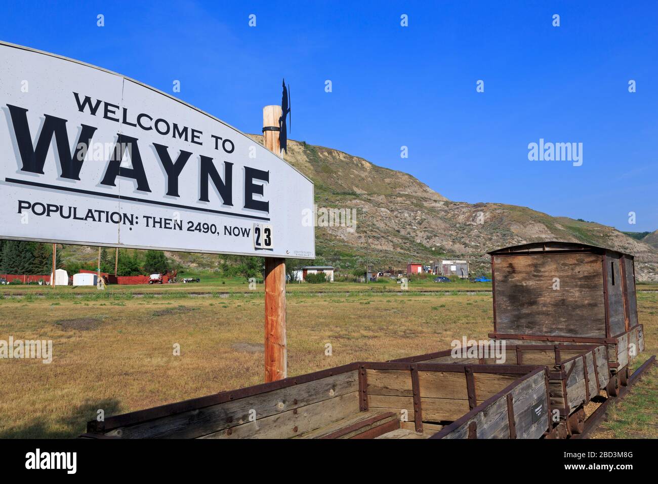 Sign in Wayne, Drumheller, Alberta, Canada Stock Photo Alamy
