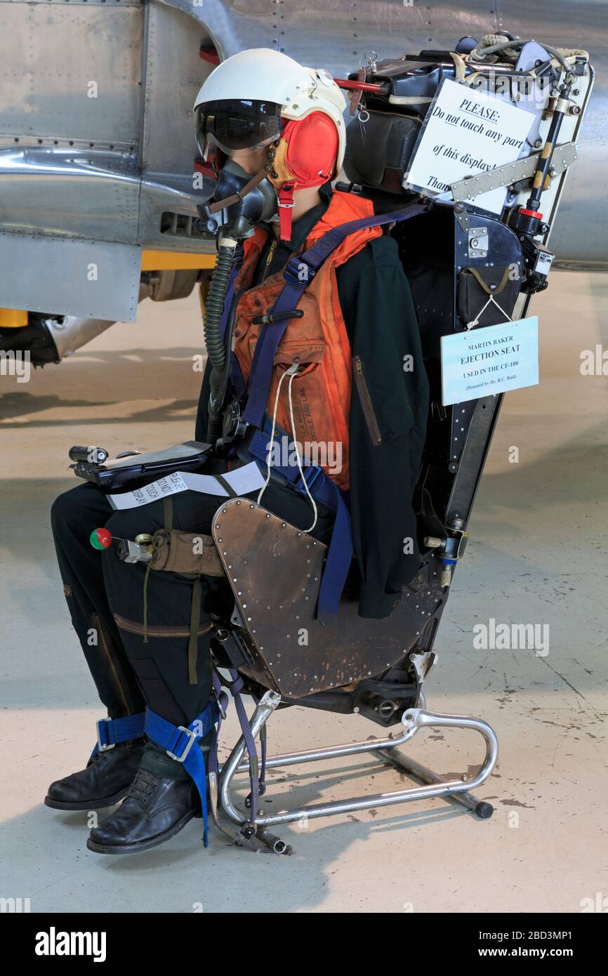 Ejection seat, Alberta Aviation Museum, Edmonton, Alberta, Canada Stock Photo