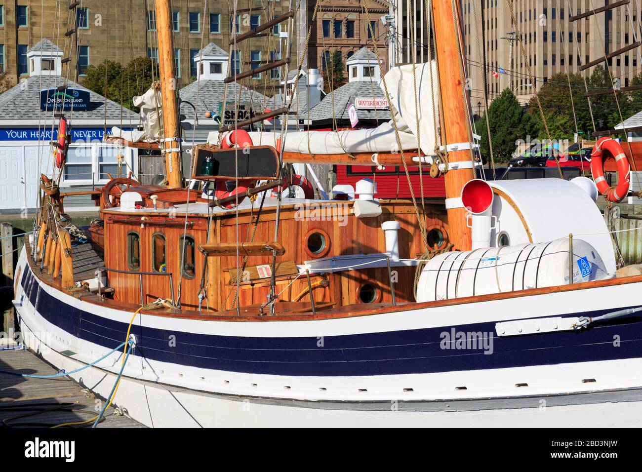 Sailing ship Mar, Harbourwalk, Halifax, Nova Scotia, Canada Stock Photo