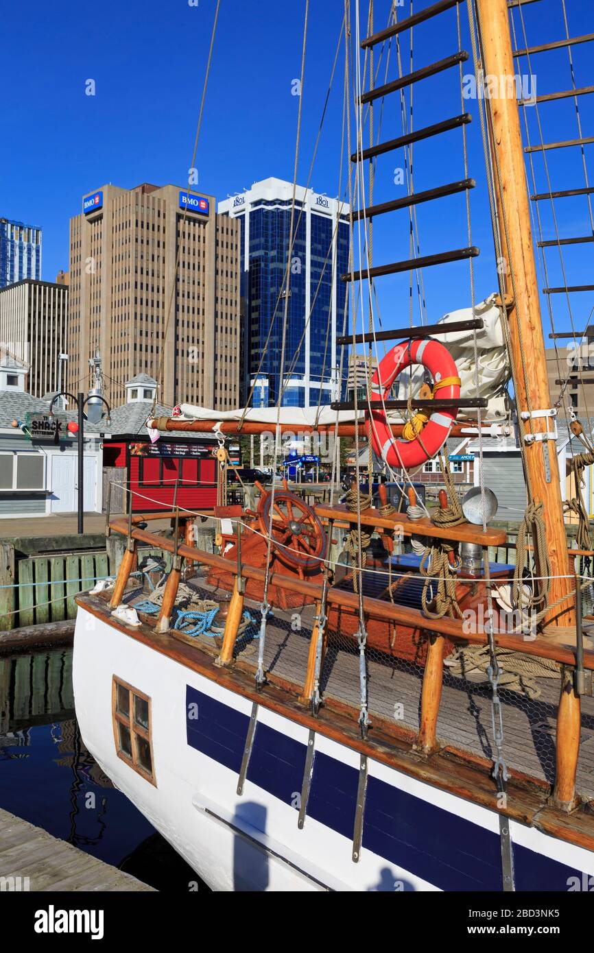 Sailing ship Mar, Harbourwalk, Halifax, Nova Scotia, Canada Stock Photo
