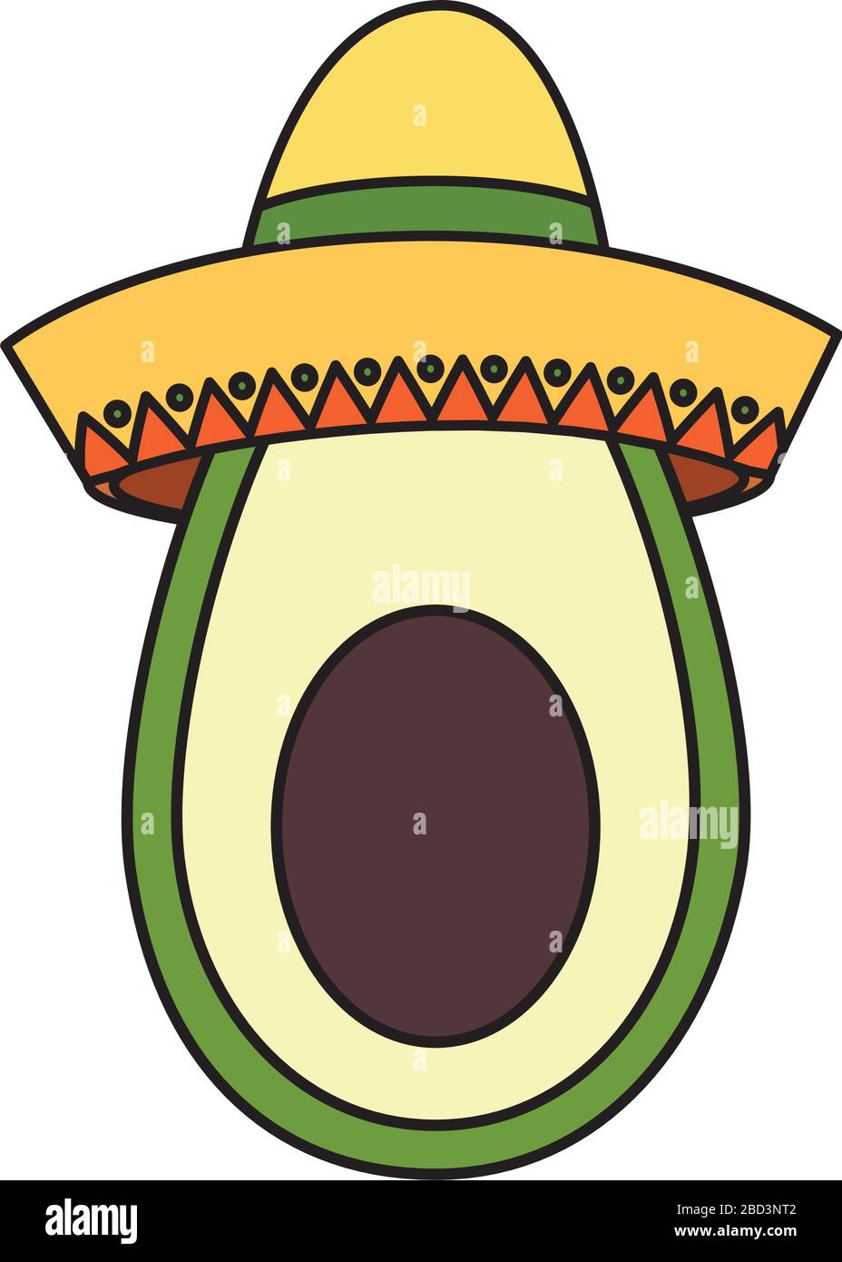Isolated mexican avocado with hat vector design Stock Vector Image & Art Alamy