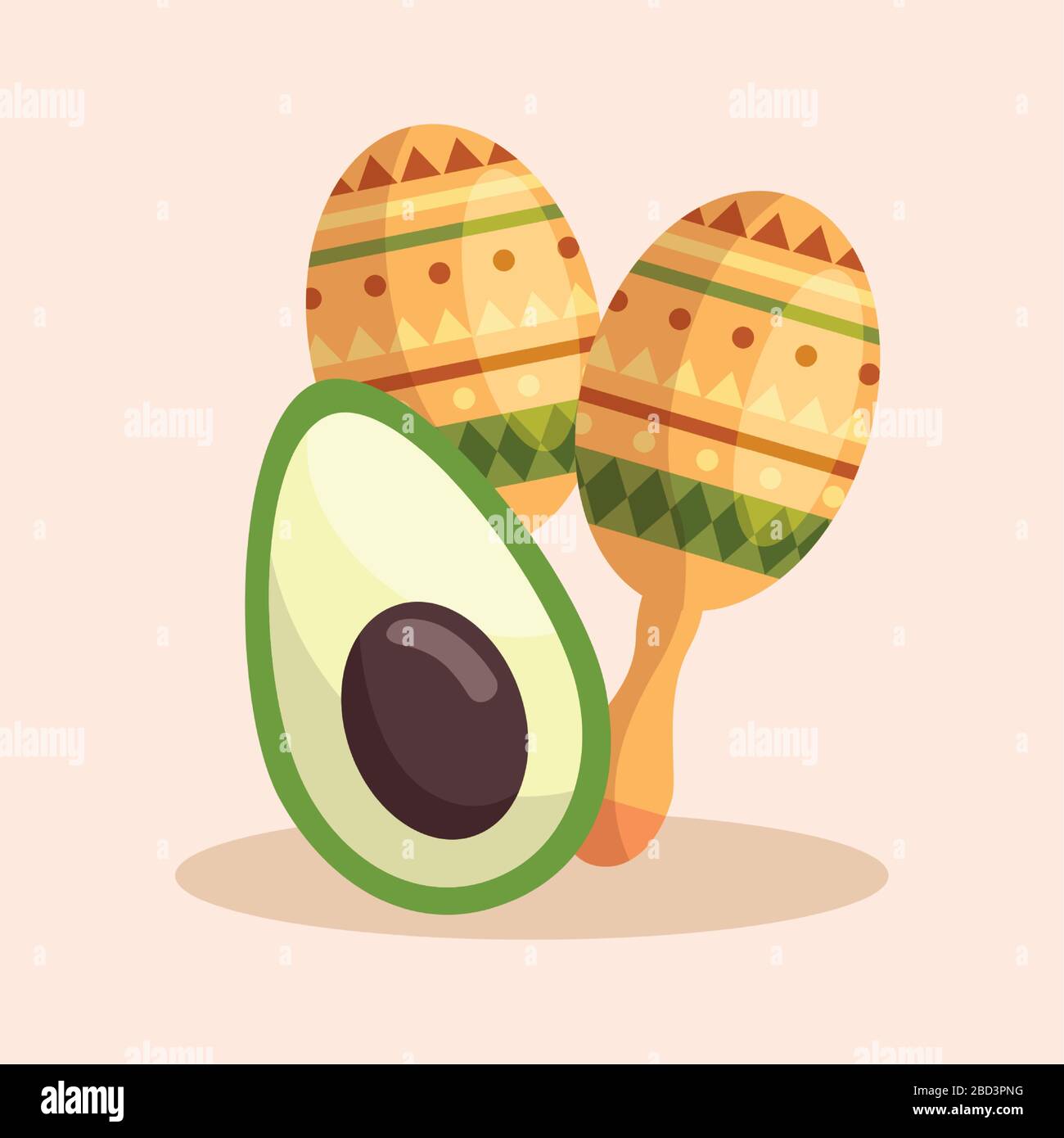 Mexican maracas and avocado vector design Stock Vector Image & Art - Alamy