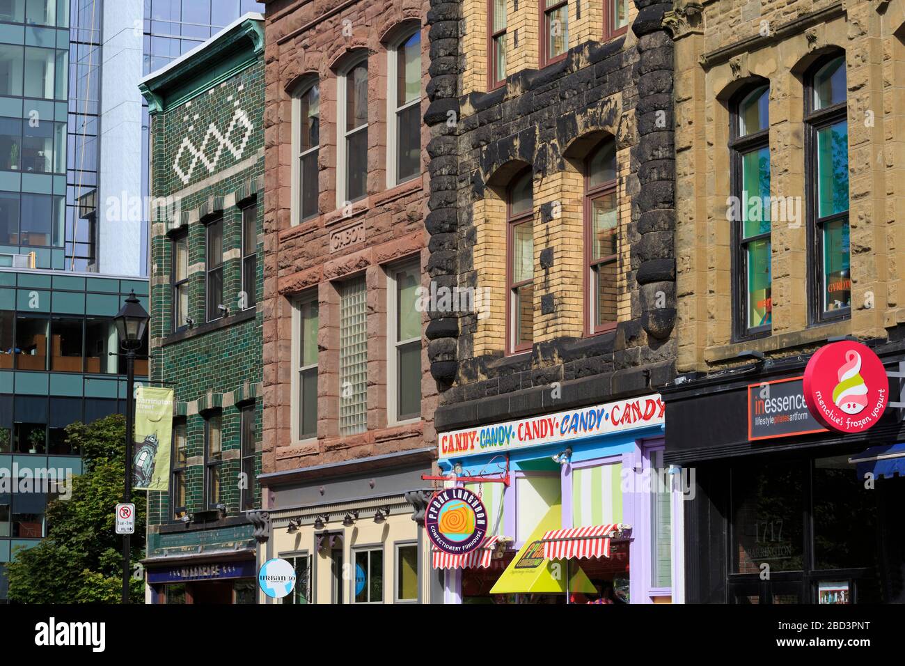 Stores on Barrington Street, Halifax, Nova Scotia, Canada Stock Photo