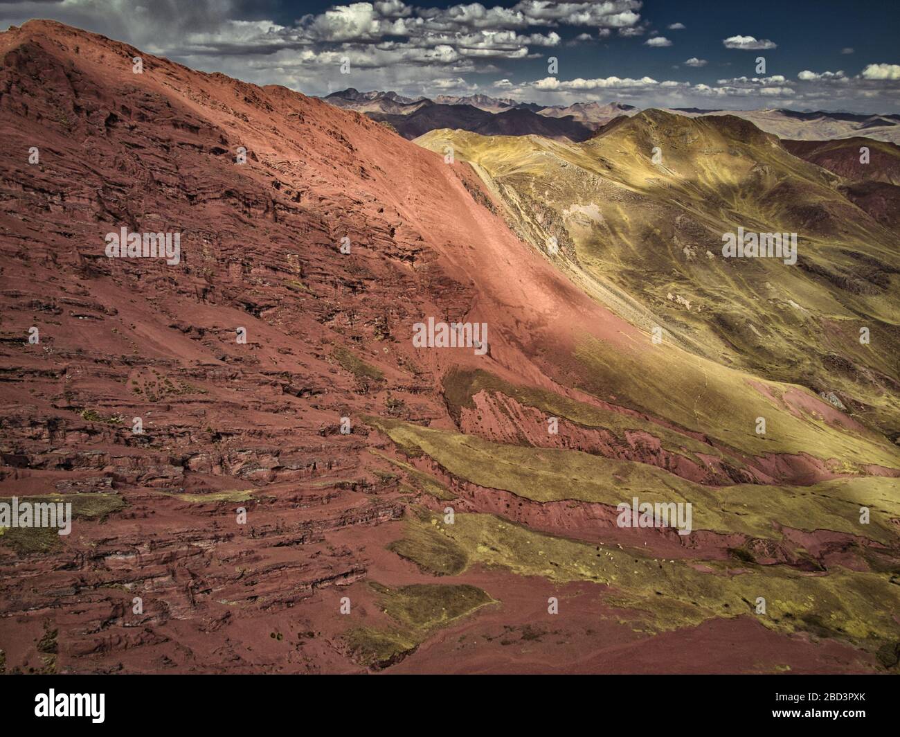 Le Ande Aerial view of high-mountain landscape in Andes, South America Stock ...