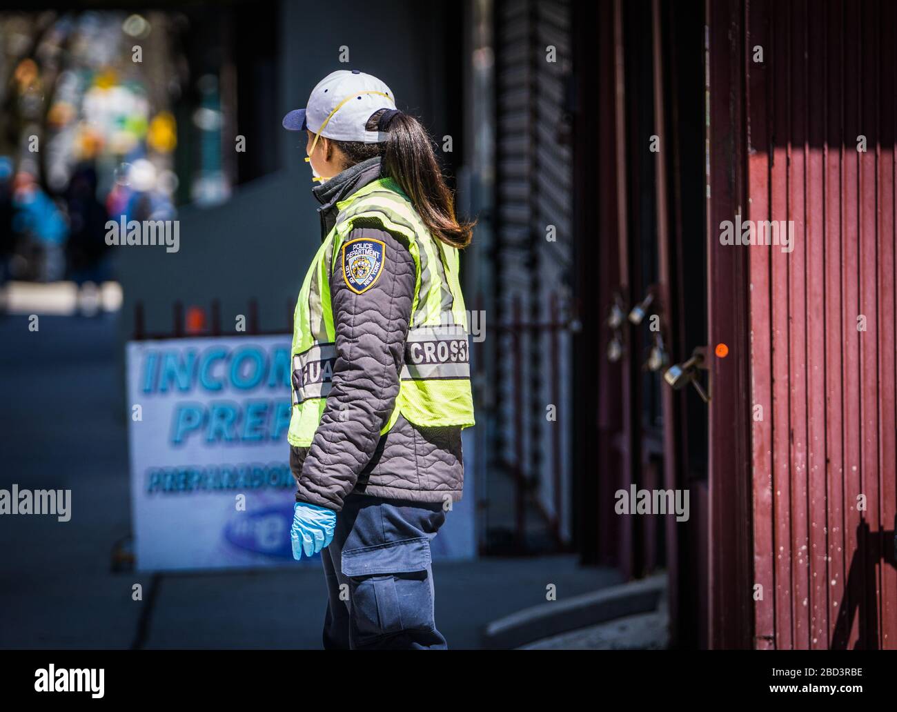 Amid the Covid-19 pandemic essential workers  are on the job in New York City. Stock Photo