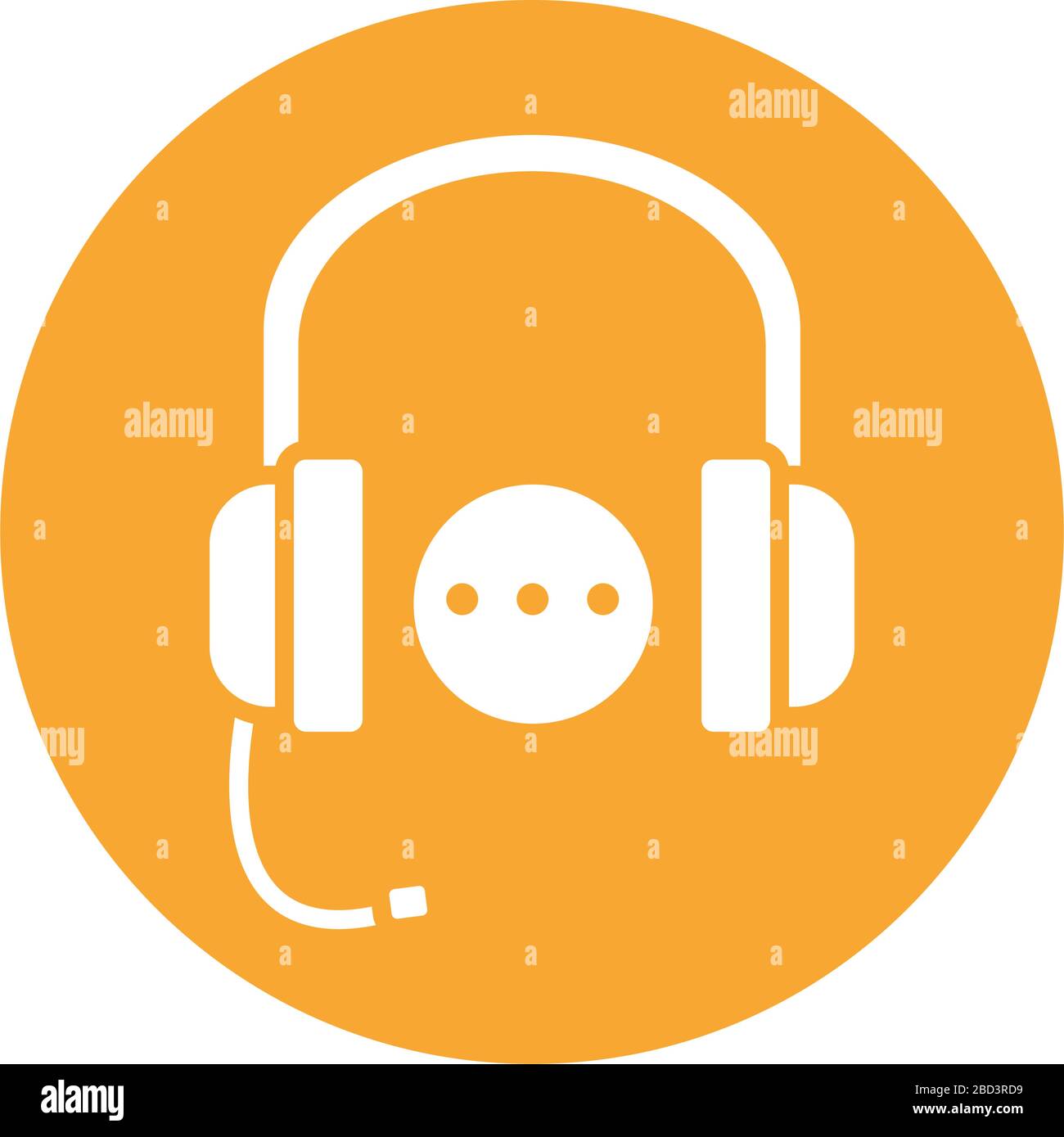 headset communication block style icon Stock Vector Image & Art - Alamy