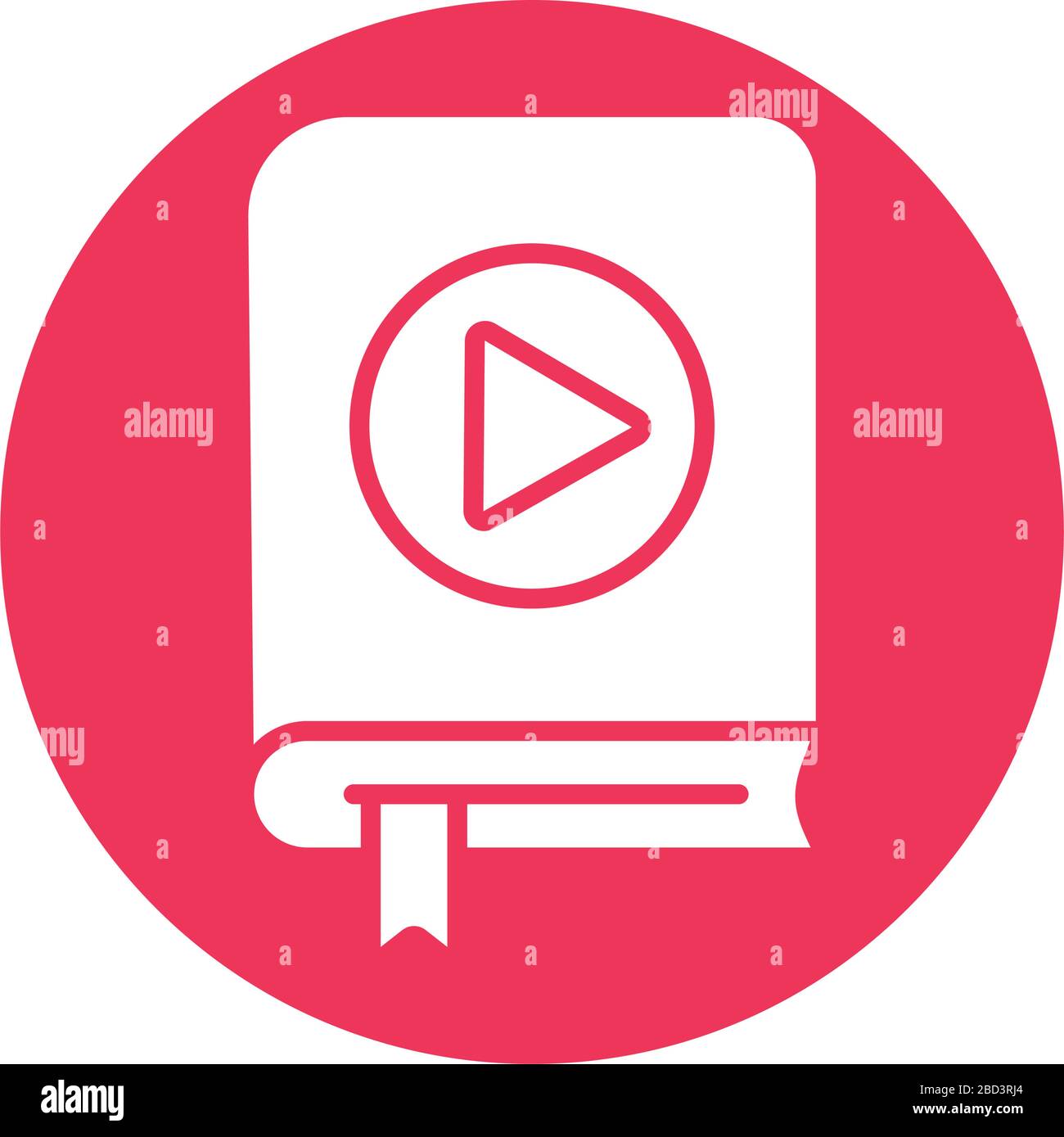 text book with play button block style icon Stock Vector Image & Art ...