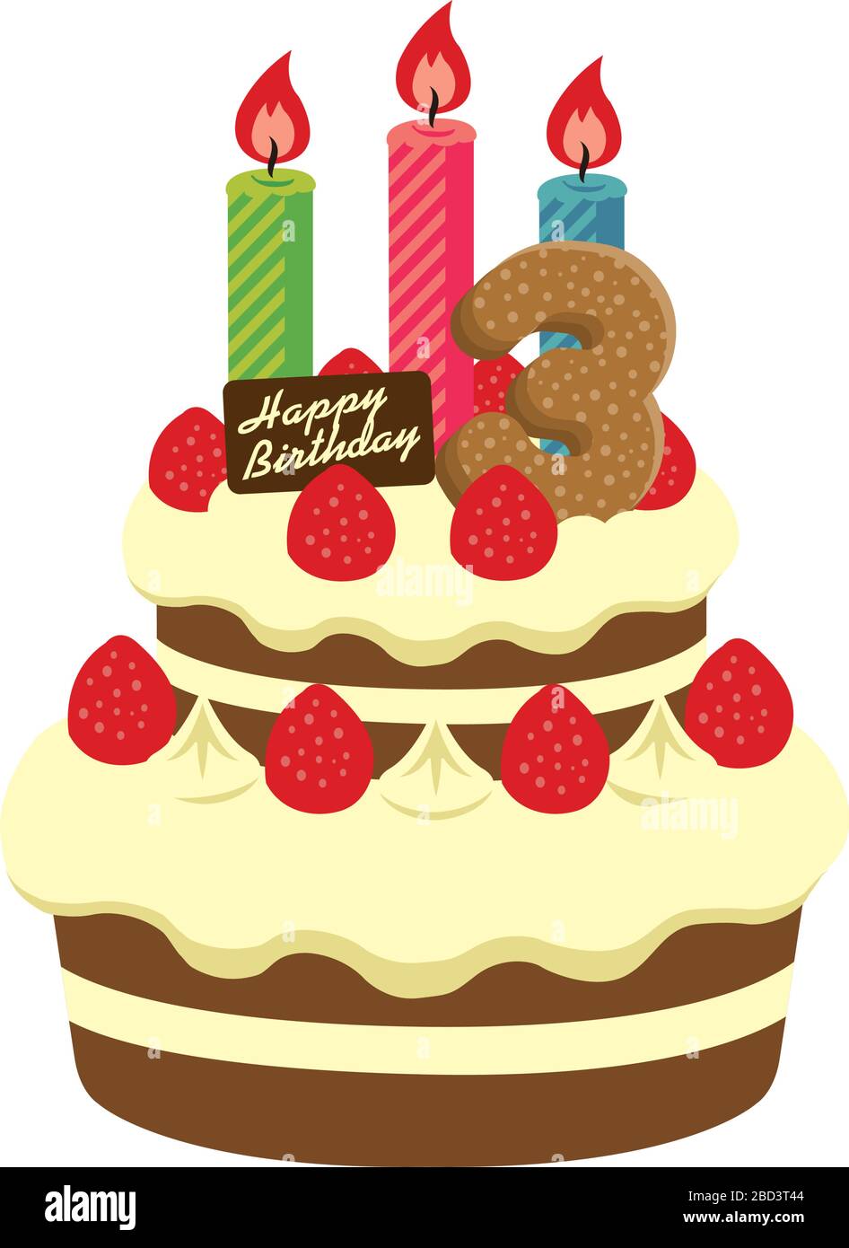 Birthday Cake Illustration Cut Out Stock Images Pictures Alamy