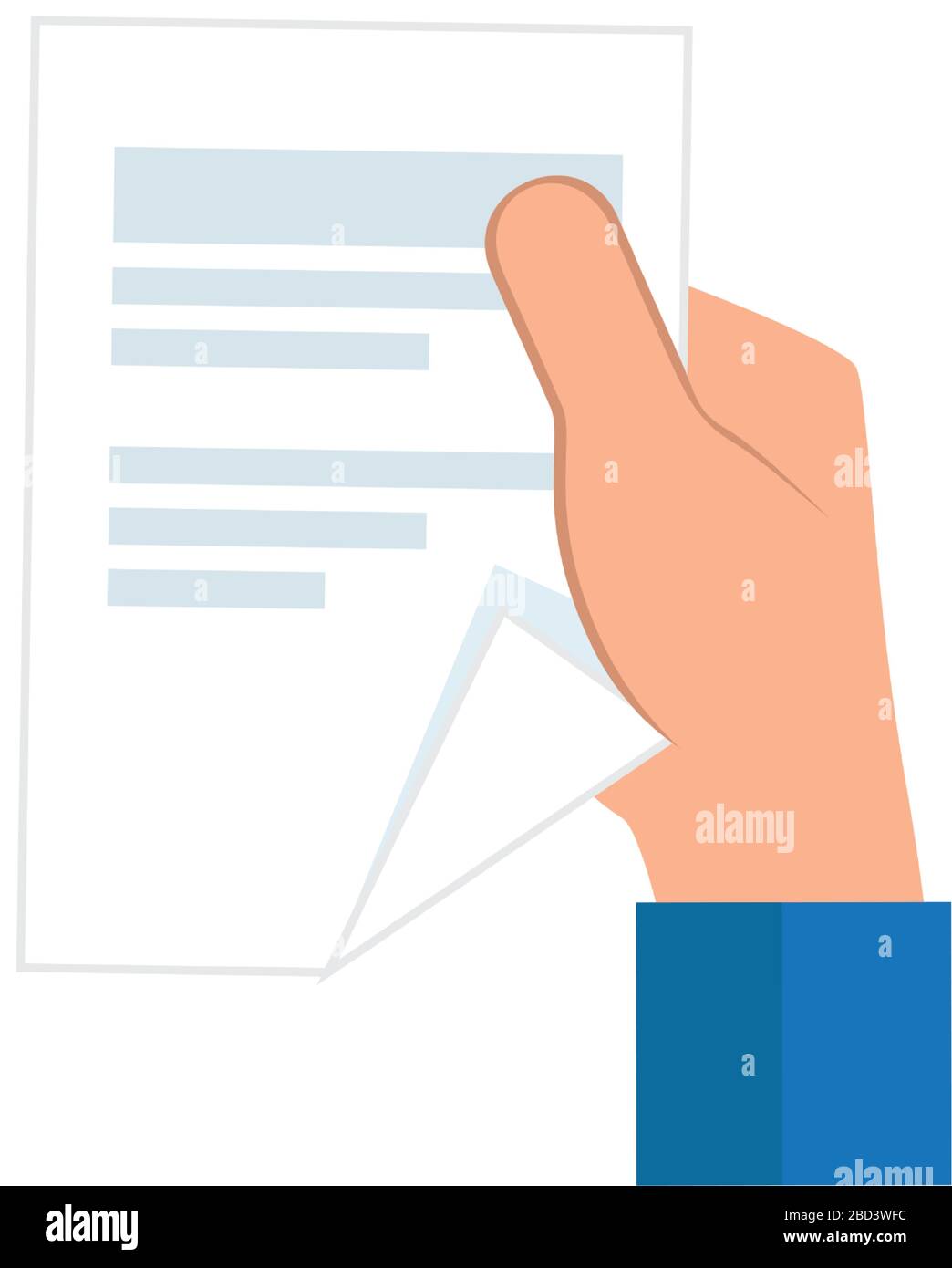 hand with paper document isolated icon Stock Vector Image & Art - Alamy
