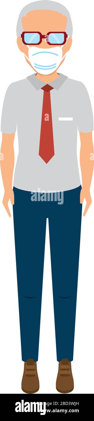 old man with face mask isolated icon Stock Vector Image & Art - Alamy