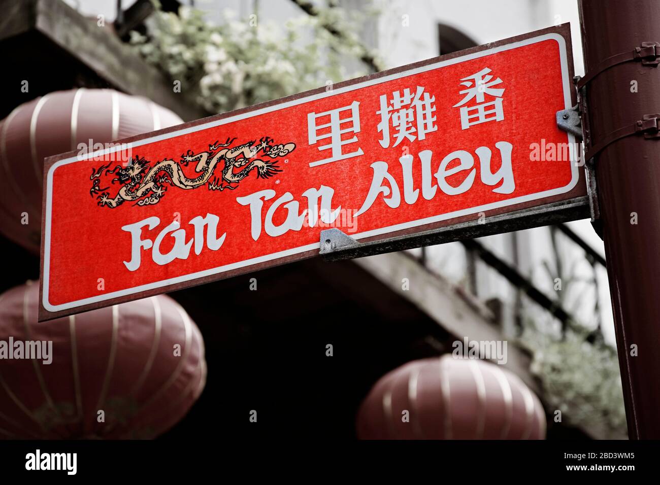 Fan Tan Alley in Chinatown, Victoria, Vancouver Island, British Columbia, Canada, North America Stock Photo