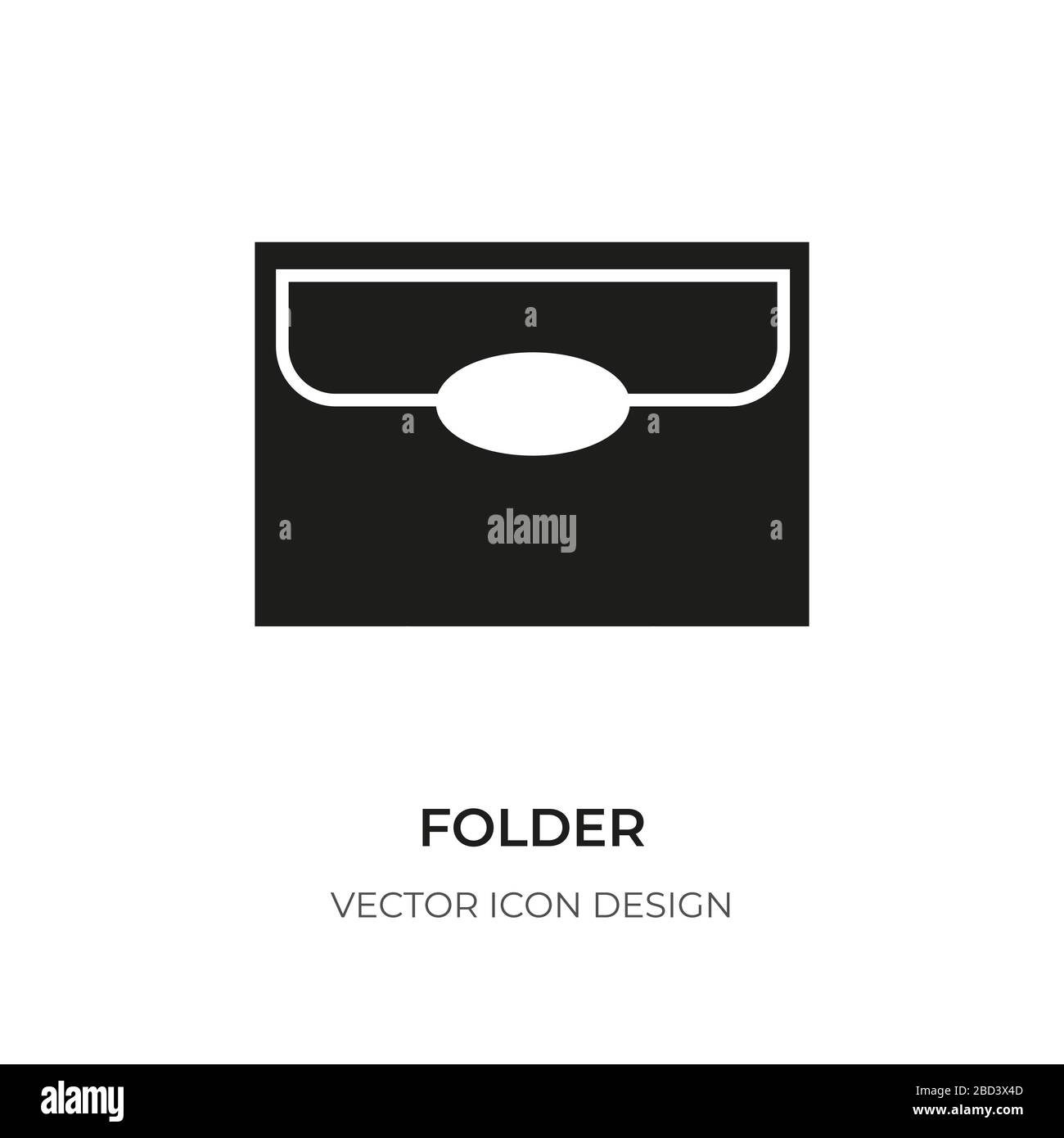 Glyph folder icon. Graphic document symbol file. Pictogram silhouette ...