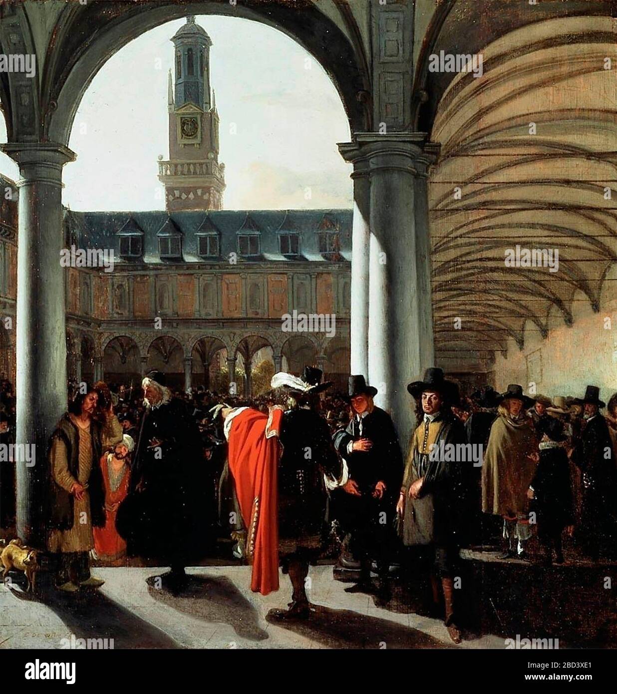 The Courtyard of the Beurs in Amsterdam - Emanuel de Witte, 1653 Stock Photo