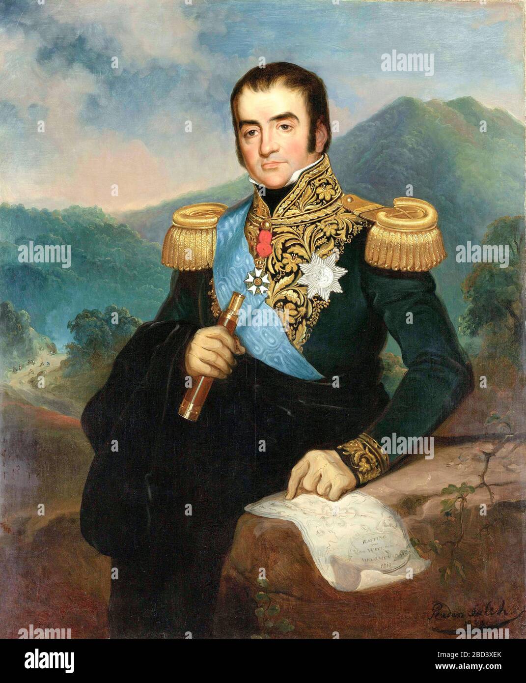 Posthumous portrait of Herman Willem Daendels (1762-1818). Gouverneur-generaal (1808-10) - Raden Saleh Stock Photo