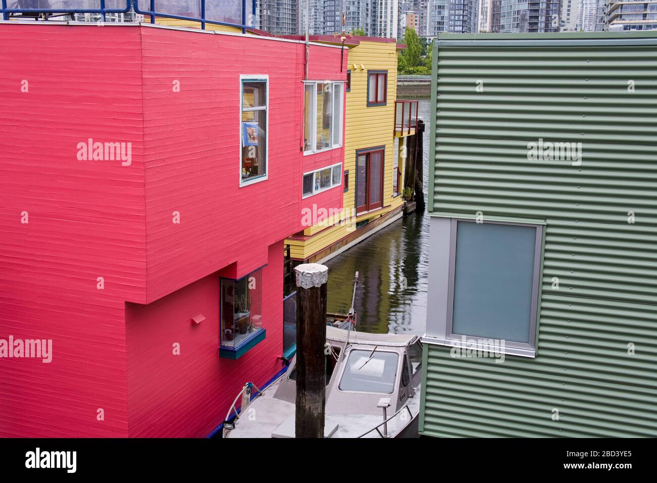 Houseboats on Granville Island, Vancouver, British Columbia, Canada
