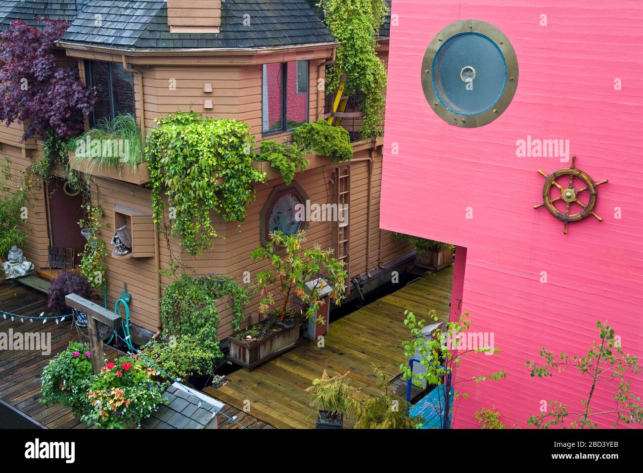 Houseboats on Granville Island, Vancouver, British Columbia, Canada