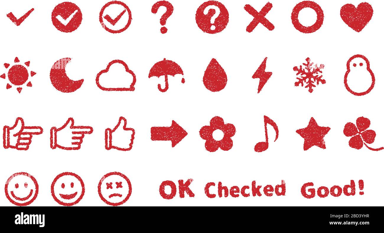 rubber stamp icon illustration set Stock Vector Image & Art - Alamy