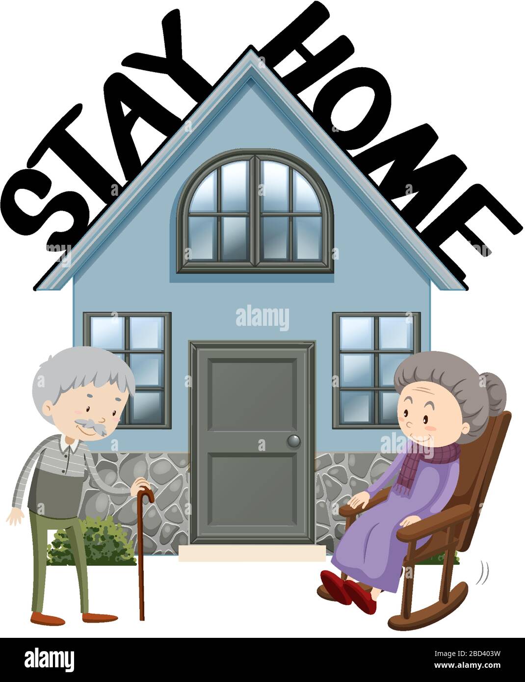 Poster design for coronavirus theme with old people staying home  illustration Stock Vector Image & Art - Alamy