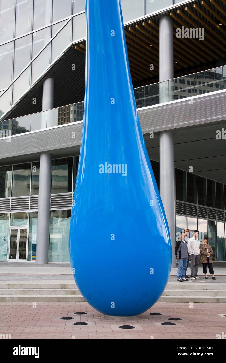 The Drop by Inges Idee outside the Convention Center (opened 2010), Vancouver, British Columbia, Canada, North America Stock Photo