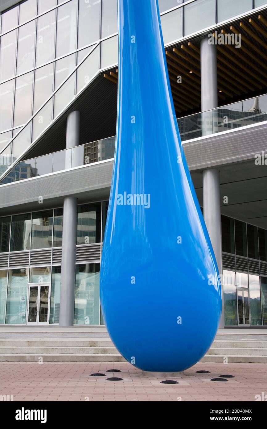 The Drop by Inges Idee outside the Convention Centre (opened 2010), Vancouver, British Columbia, Canada, North America Stock Photo