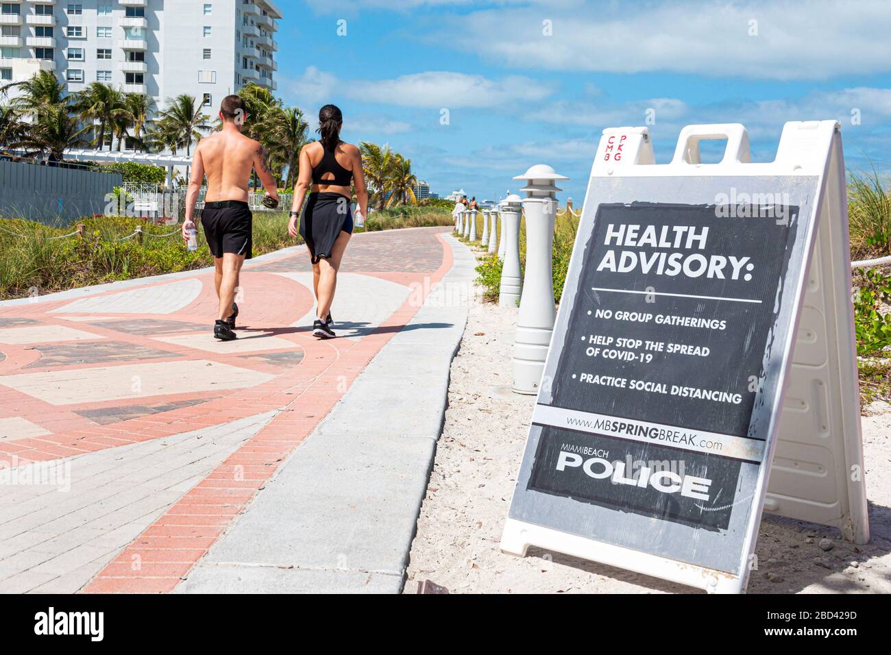 Miami Beach Florida,South Beach,Spring Break closed public beaches sign