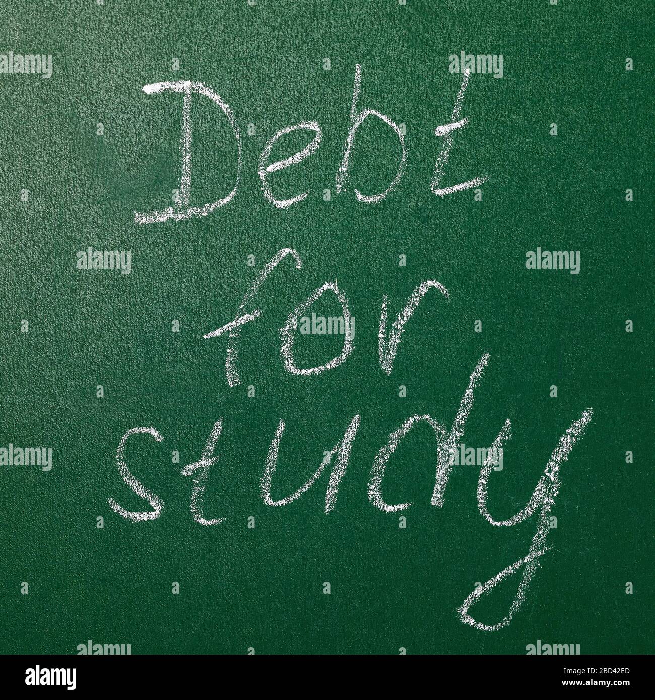 School board with text. Concept on Study Debt Stock Photo