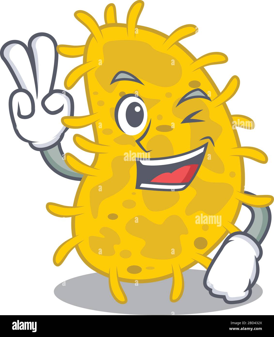 Happy bacteria spirilla cartoon design concept with two fingers Stock  Vector Image & Art - Alamy