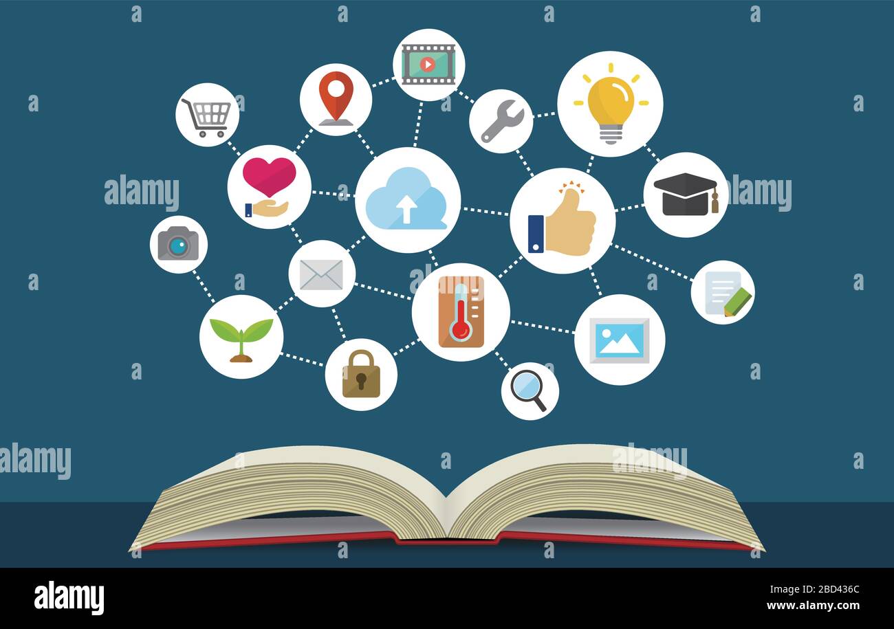 flat banner illustration for knowledge, technology, business and ...