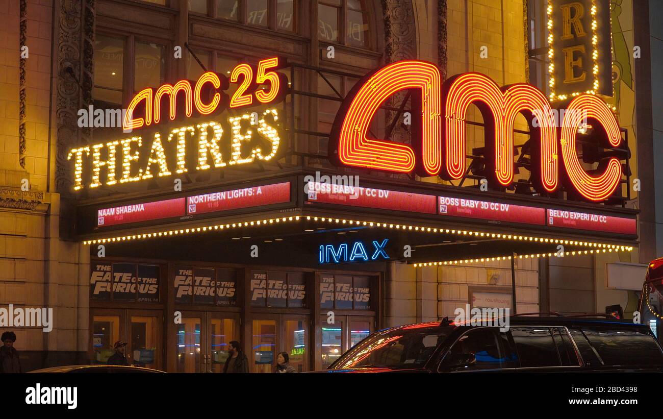 Famous AMC Movie Theater at Times Square New York - NEW YORK CITY, USA ...