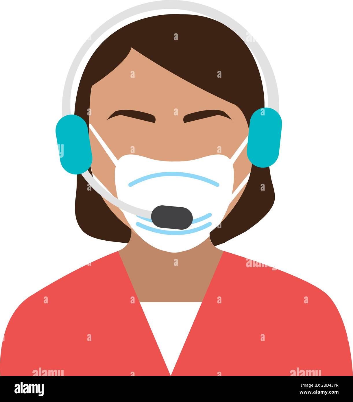 Call center agent with mask hi-res stock photography and images - Alamy